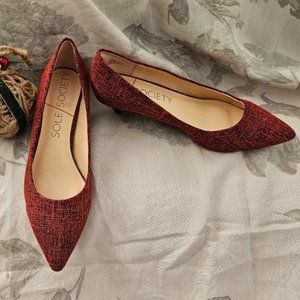 Sole Society Red Tweed Pumps